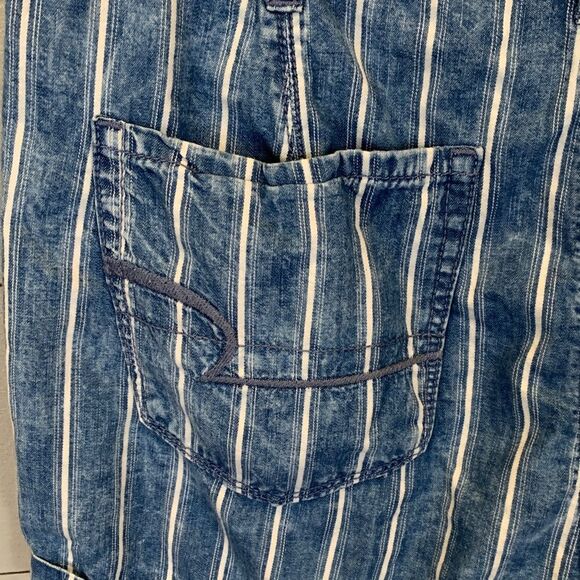 American Eagle Blue Striped Women's high waisted Shorts size 6 beach coastal - Picture 9 of 11